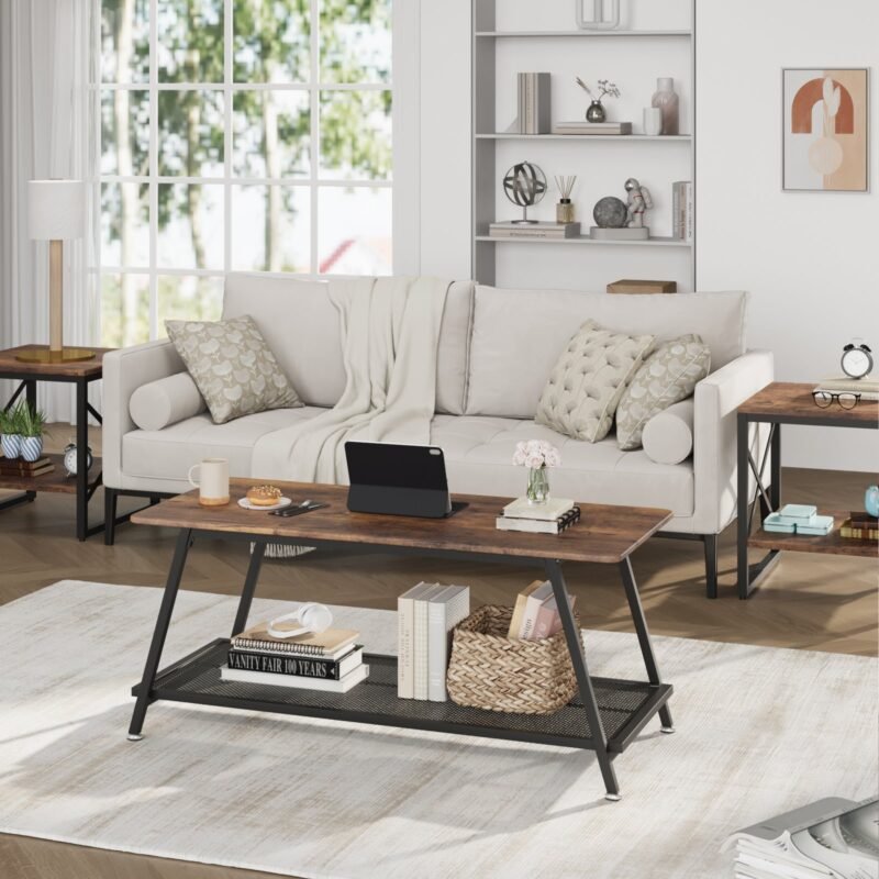 Table Basse Industrielle Bois & Métal – Image 2
