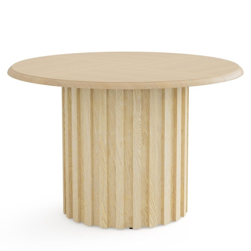 Table à Manger Ronde Pied Colonne Sculpté – Image 4