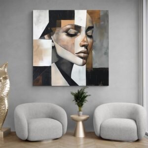 Tableau abstrait portrait femme