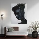 Tableau abstrait silhouette de femme