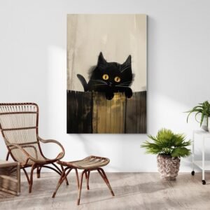 Tableau chaton noir